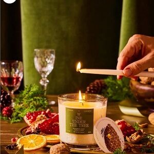 Rewined Wine Under the Tree Candle White Wax 6oz New Soy Spruce Cedar